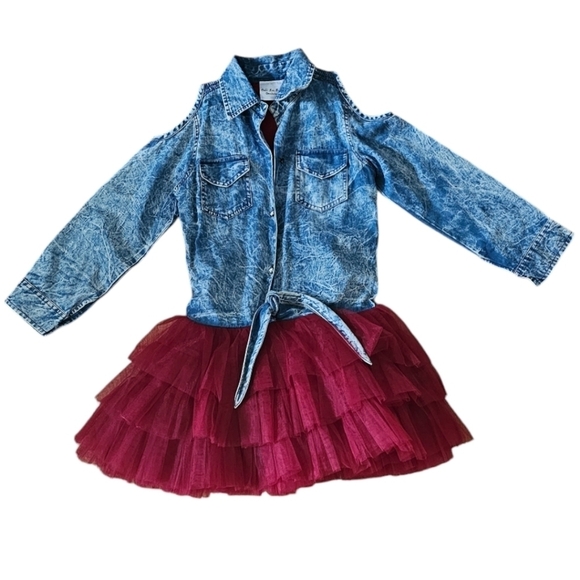 Ooh! La la! Couture Denim Button Down and Tulle Skirt Dress. Size10 - Picture 1 of 9